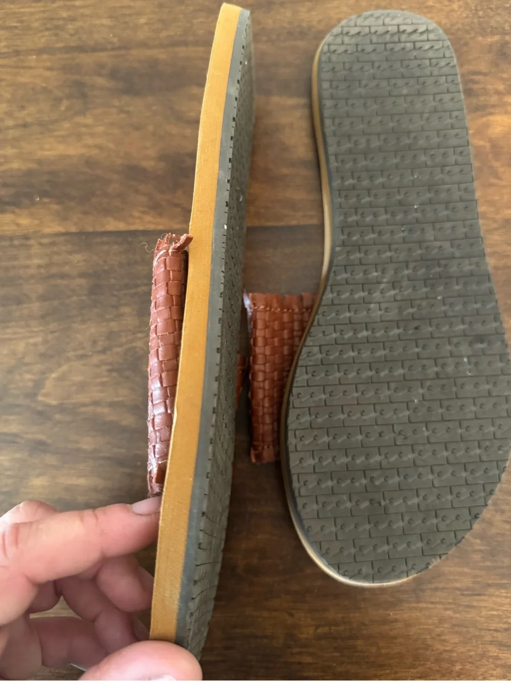 Billabong Women's Woven Tan-Brown Slide Sandals size 8